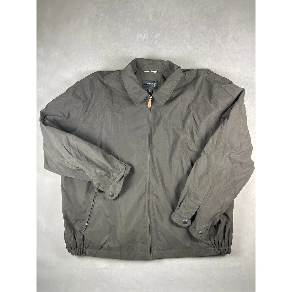 Towne by London Fog Mens 3XT Charcoal Gray Harrington Jacket Mesh Lined Full Zip